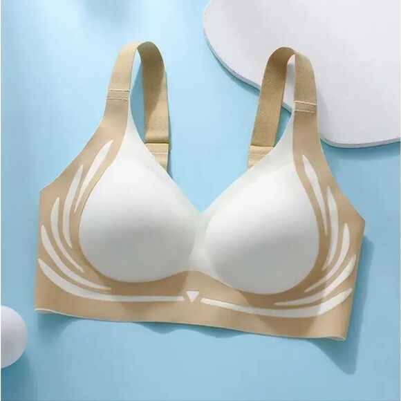 Seamless White and Tan Push Up Bra. No Underwires.  L.  PLEASE READ DESCRIPTION - Picture 4 of 4